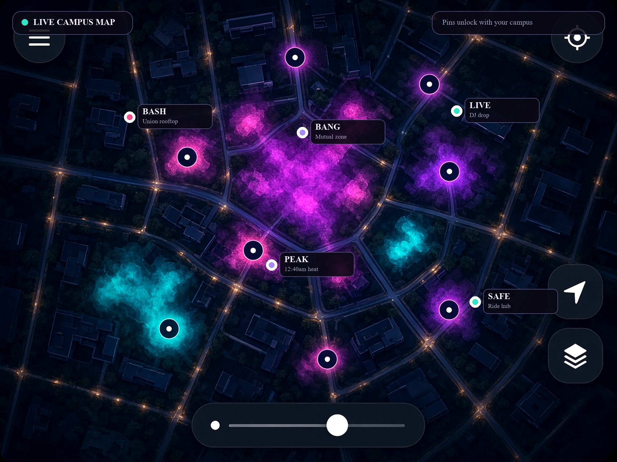 Live campus night map preview